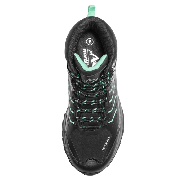 Women's Waterproof Winter Hiking Boots - BLACK-CYAN - 3